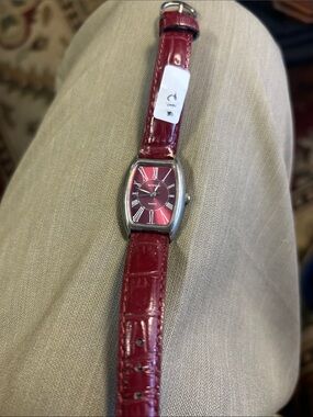 DaVinci Women's Red Leather Strap Watch